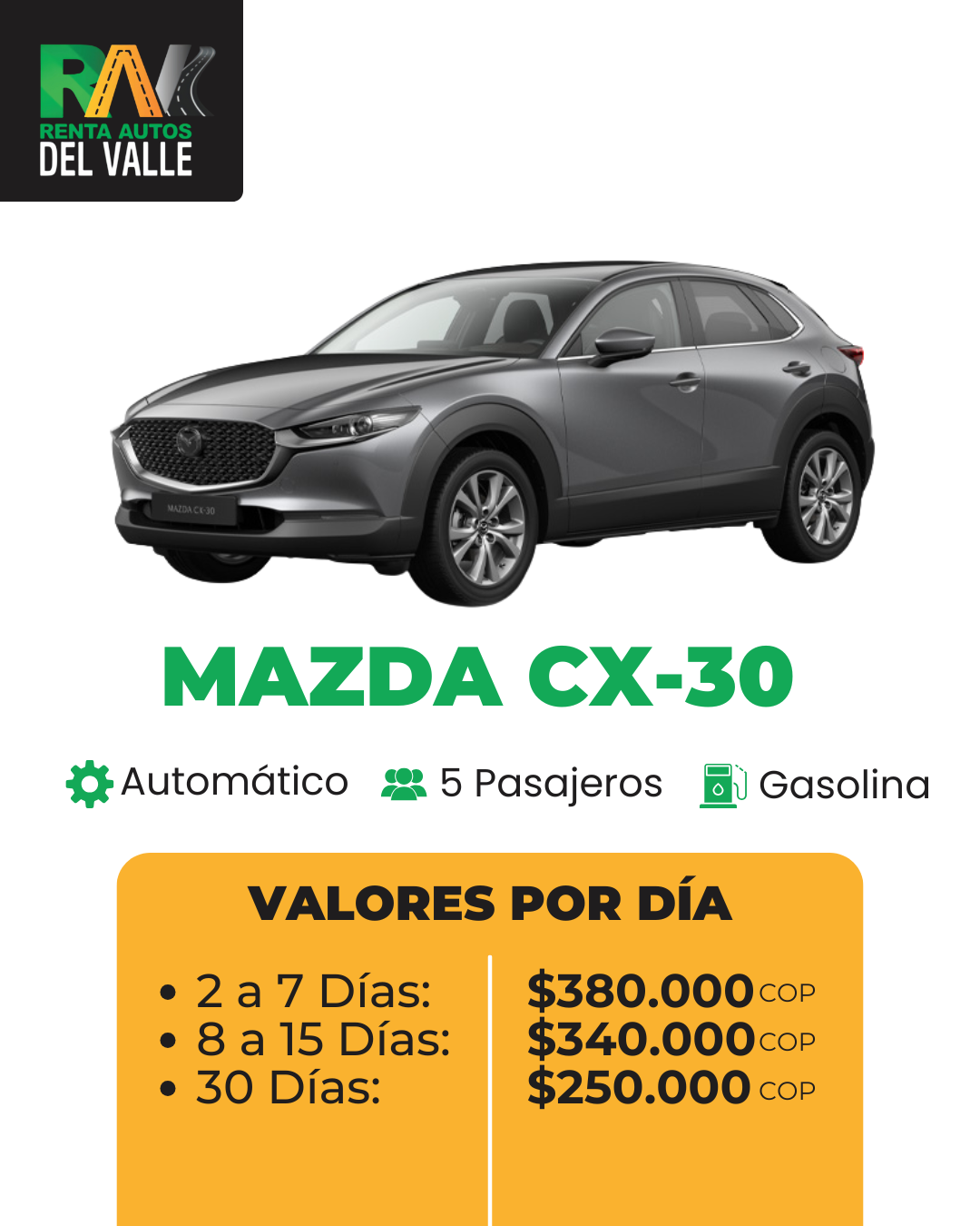 Alquiler Mazda CX30 Rav Cali