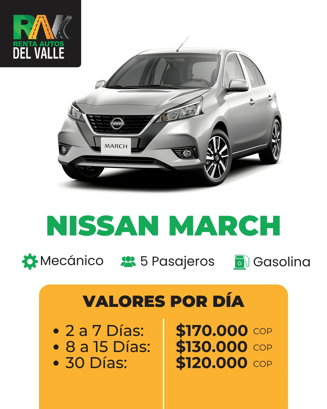 Alquiler Nissan March Rav Cali
