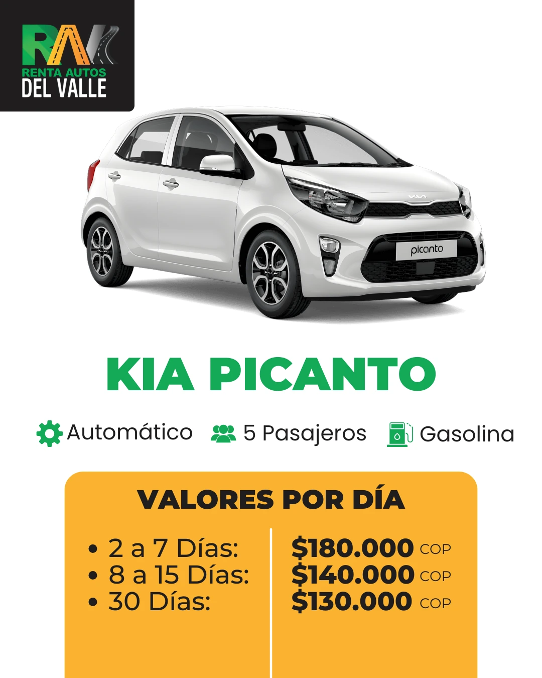 Alquiler Kia Picanto Rav Cali